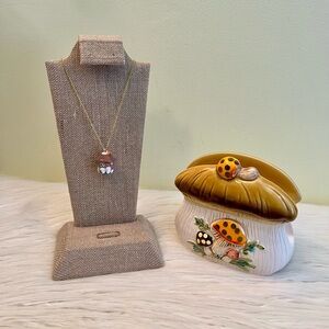 Merry Mushroom 1970s Handmade Vintage Inspired Necklace